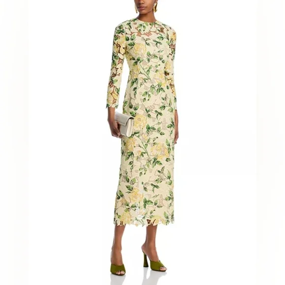 chinese dress ladies Floral Guipure Lace Midi Dress main image 1